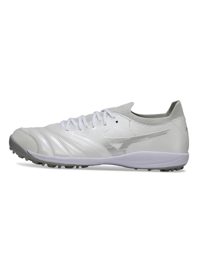 Mizuno Morelia Neo 4 TF Artificial Turf Soccer Shoes - White/Silver Mist/Carbon Gray