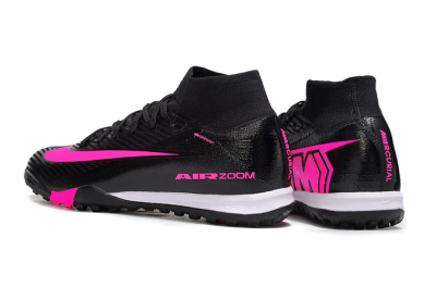 Nike Air Zoom Mercurial Superfly 10 Elite TF Artificial Turf Soccer Shoes - Black/Neon Pink/Charcoal Grey