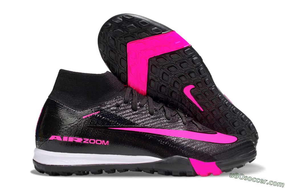 Nike Air Zoom Mercurial Superfly 10 Elite TF Artificial Turf Soccer Shoes - Black/Neon Pink/Charcoal Grey 1