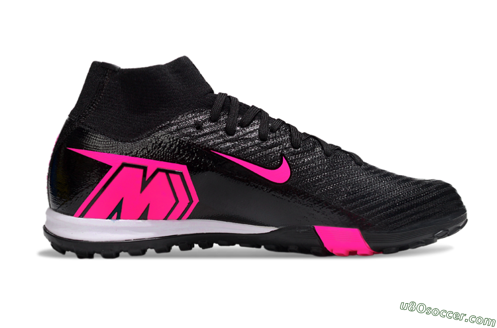 Nike Air Zoom Mercurial Superfly 10 Elite TF Artificial Turf Soccer Shoes - Black/Neon Pink/Charcoal Grey 5