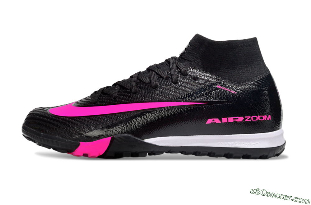 Nike Air Zoom Mercurial Superfly 10 Elite TF Artificial Turf Soccer Shoes - Black/Neon Pink/Charcoal Grey 2