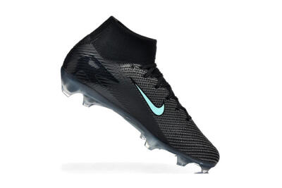 Nike Air Zoom Mercurial Superfly 10 Elite FG Firm Ground Soccer Cleats - Black/Ice Blue/Charcoal Gray