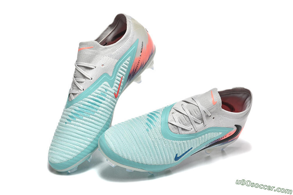 Nike Phantom 6 Low Elite FG Firm Ground Soccer Cleats - Aqua/Soft Blue/Coral Pink 6