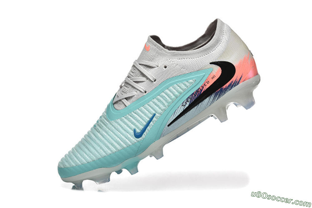 Nike Phantom 6 Low Elite FG Firm Ground Soccer Cleats - Aqua/Soft Blue/Coral Pink 8