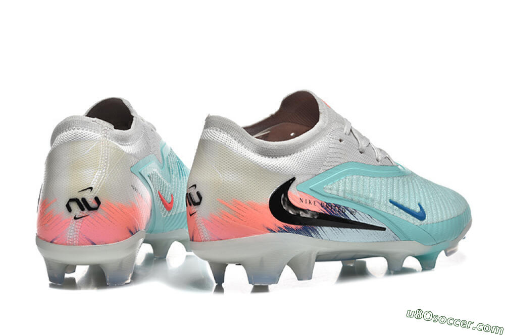 Nike Phantom 6 Low Elite FG Firm Ground Soccer Cleats - Aqua/Soft Blue/Coral Pink 9