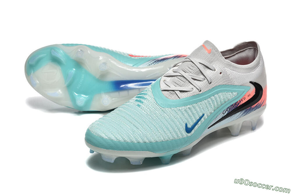 Nike Phantom 6 Low Elite FG Firm Ground Soccer Cleats - Aqua/Soft Blue/Coral Pink 3