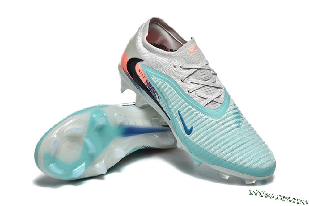 Nike Phantom 6 Low Elite FG Firm Ground Soccer Cleats - Aqua/Soft Blue/Coral Pink 4
