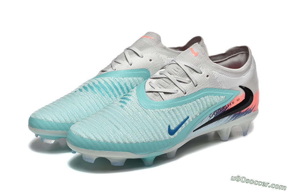Nike Phantom 6 Low Elite FG Firm Ground Soccer Cleats - Aqua/Soft Blue/Coral Pink 5