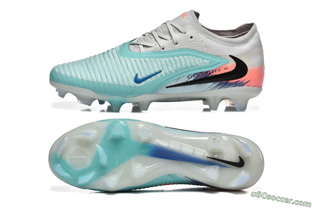 Nike Phantom 6 Low Elite FG Firm Ground Soccer Cleats - Aqua/Soft Blue/Coral Pink 0