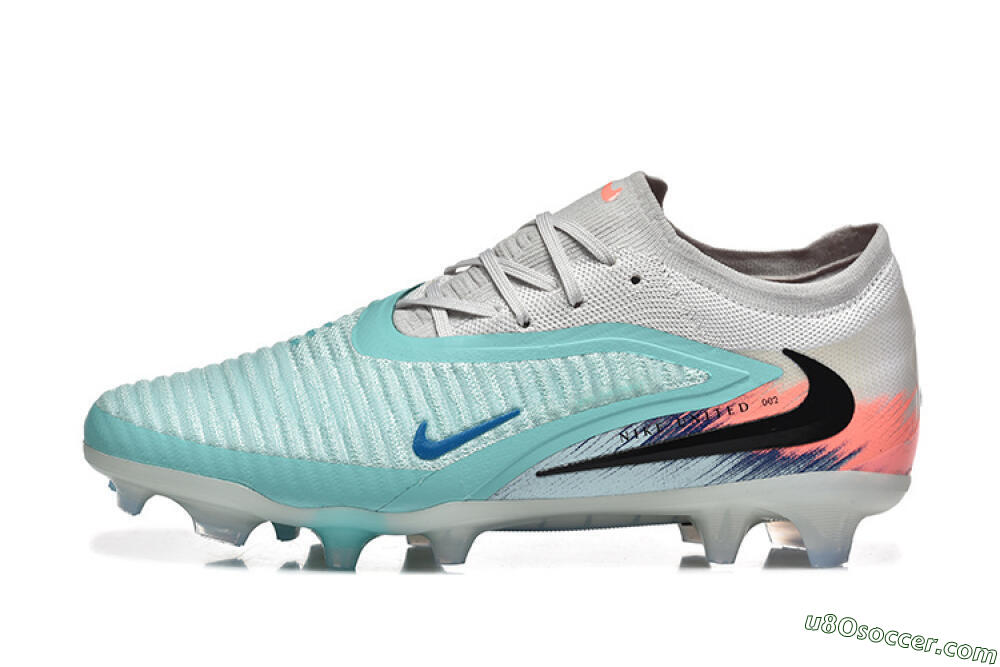 Nike Phantom 6 Low Elite FG Firm Ground Soccer Cleats - Aqua/Soft Blue/Coral Pink 2