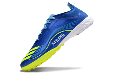 Messi x Adidas F50 Pro TF Artificial Turf Soccer Shoes - Blue/Electric Blue/Lime Green