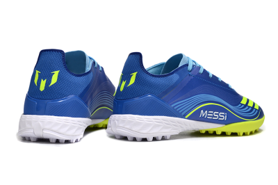 Messi x Adidas F50 Pro TF Artificial Turf Soccer Shoes - Blue/Electric Blue/Lime Green