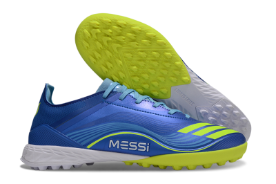 Messi x Adidas F50 Pro TF Artificial Turf Soccer Shoes - Blue/Electric Blue/Lime Green