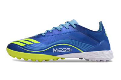 Messi x Adidas F50 Pro TF Artificial Turf Soccer Shoes - Blue/Electric Blue/Lime Green
