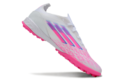 Adidas F50 Elite TF Artificial Turf Soccer Shoes - White/Bright Pink/Light Blue
