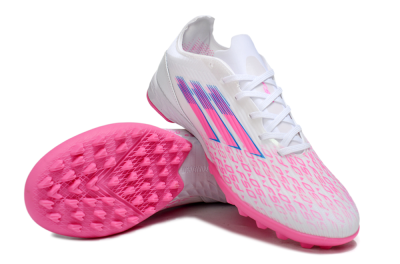 Adidas F50 Elite TF Artificial Turf Soccer Shoes - White/Bright Pink/Light Blue