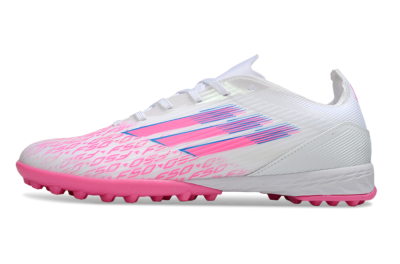 Adidas F50 Elite TF Artificial Turf Soccer Shoes - White/Bright Pink/Light Blue