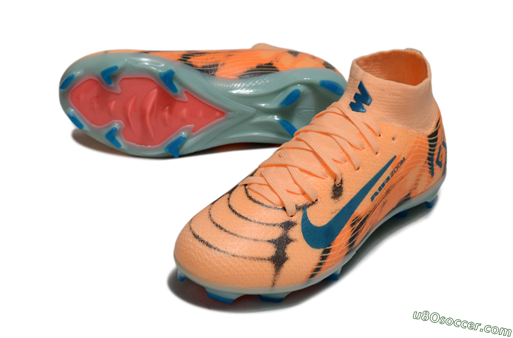 Nike Air Zoom Mercurial Superfly 10 Elite FG Firm Ground Soccer Cleats - Orange/Electric Blue/Soft Pink 3