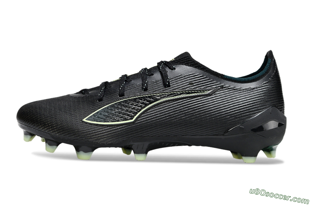 Puma Ultra Ultimate FG Firm Ground Soccer Cleats - Black/Neon Green/Charcoal Gray 2