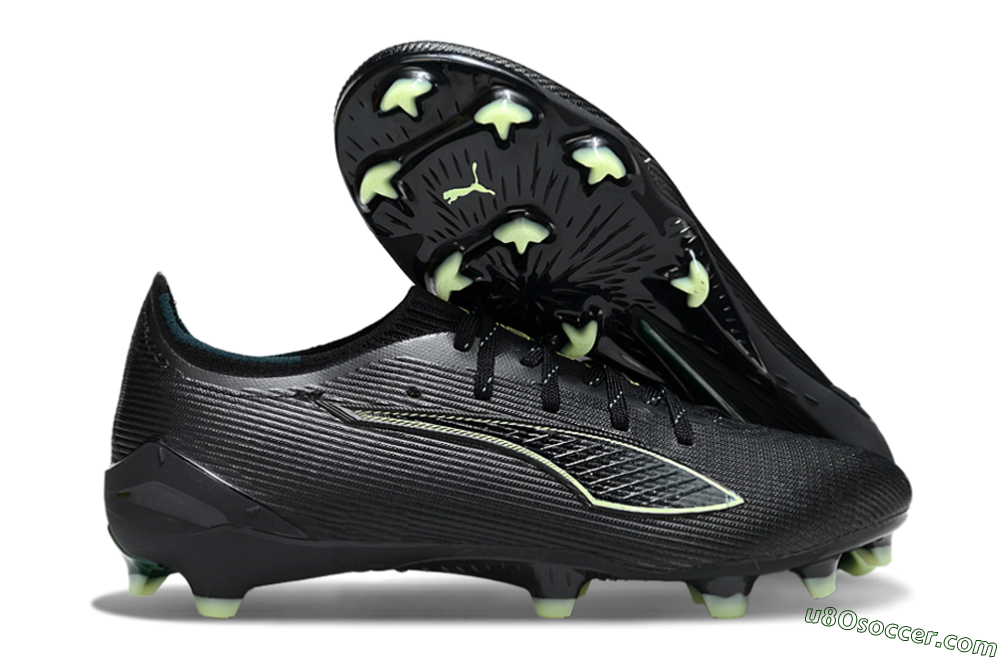 Puma Ultra Ultimate FG Firm Ground Soccer Cleats - Black/Neon Green/Charcoal Gray 1