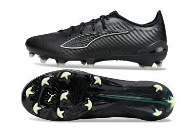 Puma Ultra Ultimate FG Firm Ground Soccer Cleats - Black/Neon Green/Charcoal Gray