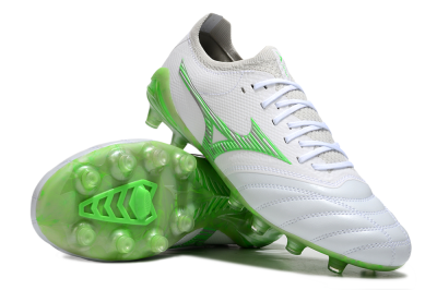 Mizuno Morelia Neo 4 FG Firm Ground Soccer Cleats - White/Lime Green/Neon Green