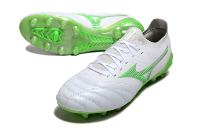 Mizuno Morelia Neo 4 FG Firm Ground Soccer Cleats - White/Lime Green/Neon Green