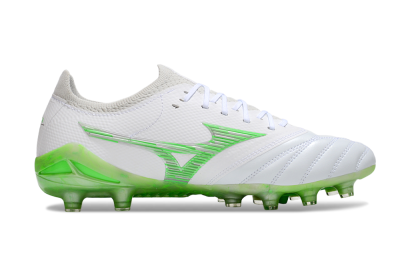 Mizuno Morelia Neo 4 FG Firm Ground Soccer Cleats - White/Lime Green/Neon Green