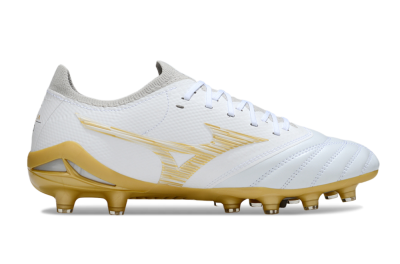 Mizuno Morelia Neo 4 FG Firm Ground Soccer Cleats - White/Golden Accent/Classic White