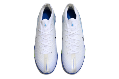 Nike Air Zoom Mercurial Vapor 16 Elite TF Artificial Turf Soccer Shoes - White/Electric Blue/Lime Green