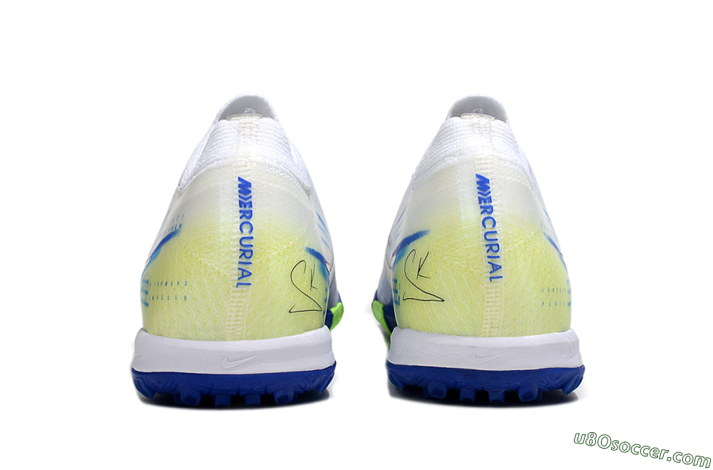 Nike Air Zoom Mercurial Vapor 16 Elite TF Artificial Turf Soccer Shoes - White/Electric Blue/Lime Green 5