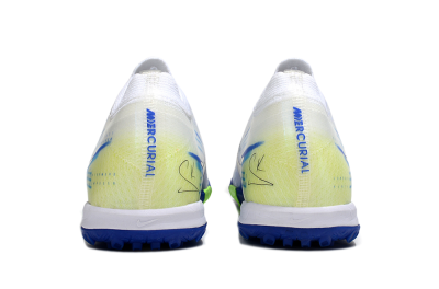 Nike Air Zoom Mercurial Vapor 16 Elite TF Artificial Turf Soccer Shoes - White/Electric Blue/Lime Green