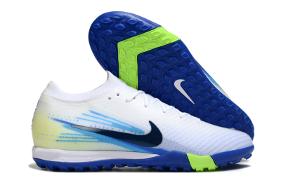 Nike Air Zoom Mercurial Vapor 16 Elite TF Artificial Turf Soccer Shoes - White/Electric Blue/Lime Green