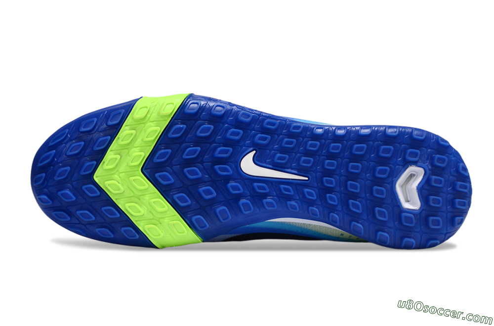Nike Air Zoom Mercurial Vapor 16 Elite TF Artificial Turf Soccer Shoes - White/Electric Blue/Lime Green 6