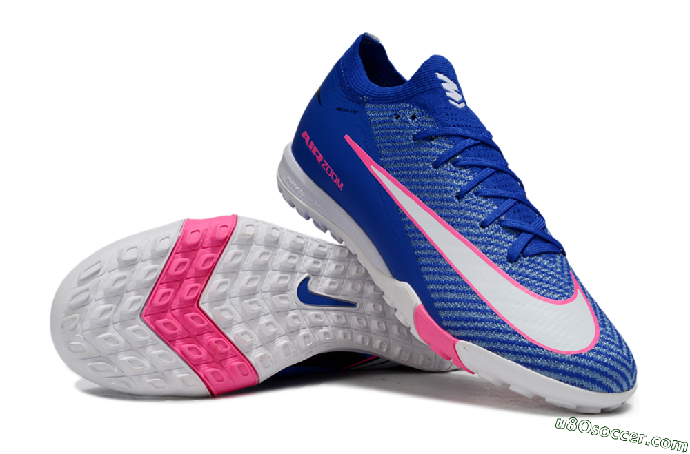 Nike Air Zoom Mercurial Vapor 16 Elite TF Artificial Turf Soccer Shoes - Blue/Electric Blue/Fuchsia Pink 3
