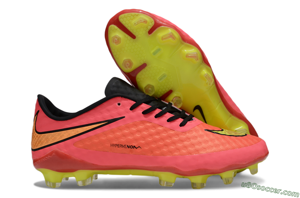 Nike Hypervenom Phantom FG Firm Ground Soccer Cleats - Pink/Electric Lime/Black 1