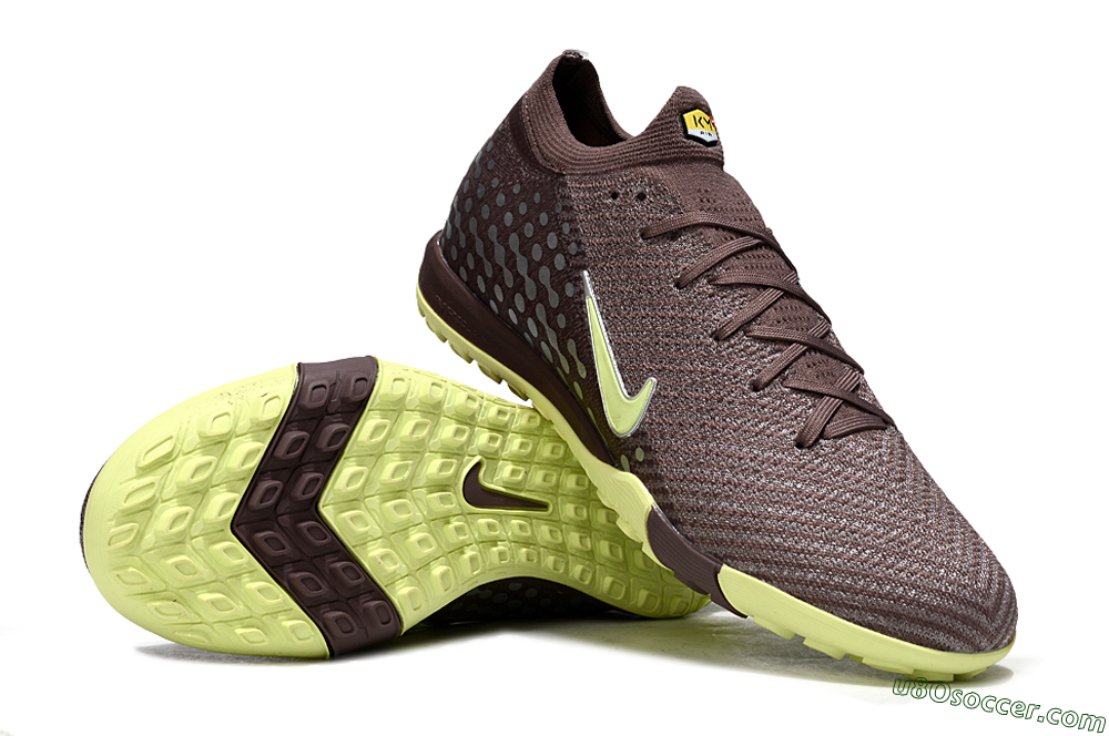 Nike Air Zoom Mercurial Vapor 16 Elite TF Artificial Turf Soccer Shoes - Brown/Lime Twist/Silver Dots 3