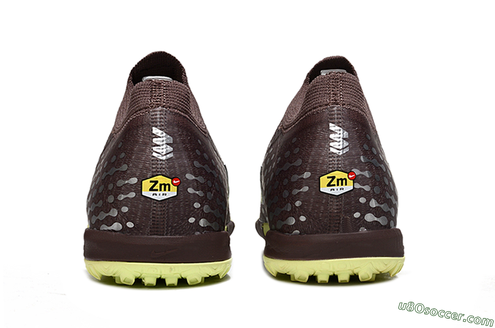 Nike Air Zoom Mercurial Vapor 16 Elite TF Artificial Turf Soccer Shoes - Brown/Lime Twist/Silver Dots 5