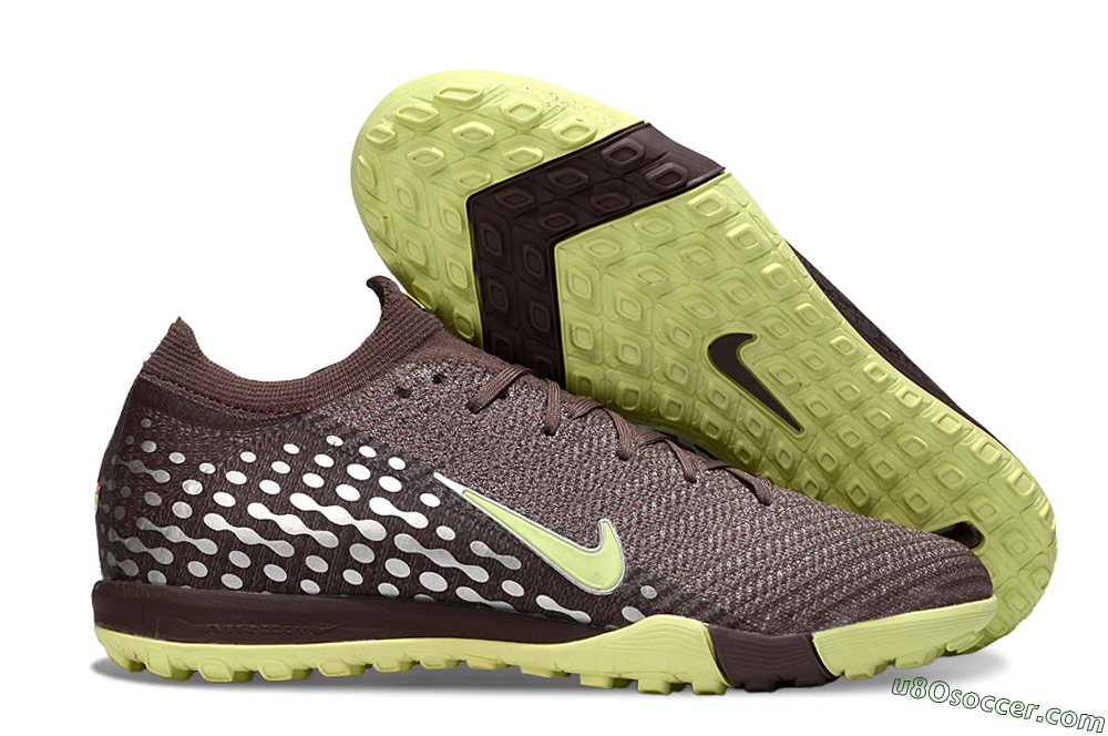 Nike Air Zoom Mercurial Vapor 16 Elite TF Artificial Turf Soccer Shoes - Brown/Lime Twist/Silver Dots 1
