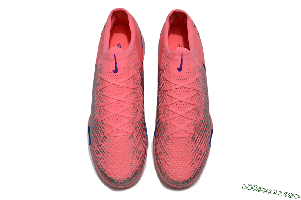 Nike Air Zoom Mercurial Vapor 16 Elite TF Artificial Turf Soccer Shoes - Pink/Bright Coral/Deep Blue 4