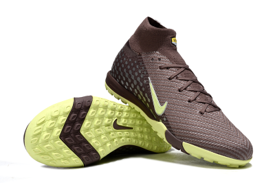 Nike Air Zoom Mercurial Superfly 10 Elite TF Artificial Turf Soccer Shoes - Brown/Lime Green/Slate Grey