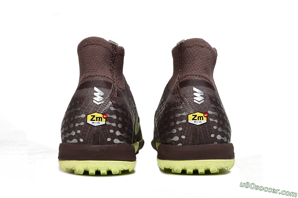 Nike Air Zoom Mercurial Superfly 10 Elite TF Artificial Turf Soccer Shoes - Brown/Lime Green/Slate Grey 5