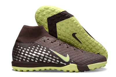 Nike Air Zoom Mercurial Superfly 10 Elite TF Artificial Turf Soccer Shoes - Brown/Lime Green/Slate Grey
