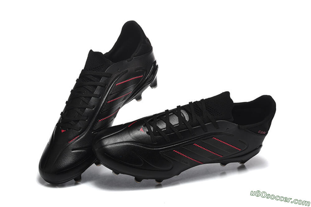 Adidas Copa Pure 2 FG Firm Ground Soccer Cleats - Black/Crimson Burst/Sleek Charcoal 6