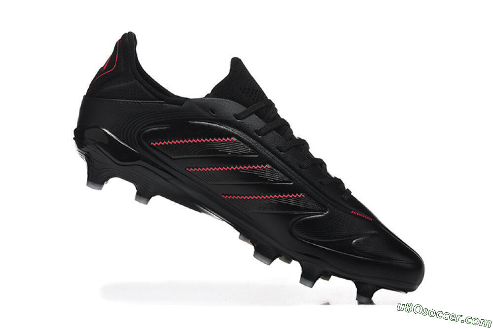 Adidas Copa Pure 2 FG Firm Ground Soccer Cleats - Black/Crimson Burst/Sleek Charcoal 7