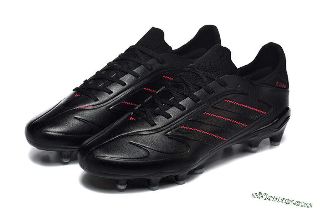Adidas Copa Pure 2 FG Firm Ground Soccer Cleats - Black/Crimson Burst/Sleek Charcoal 5