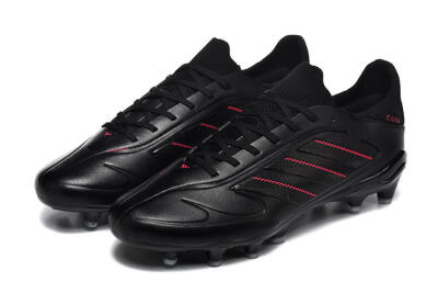 Adidas Copa Pure 2 FG Firm Ground Soccer Cleats - Black/Crimson Burst/Sleek Charcoal