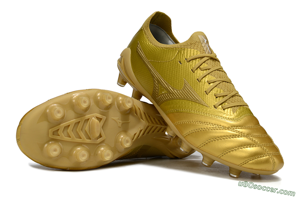 Mizuno Morelia Neo 4 FG Firm Ground Soccer Cleats - Gold/Metallic Gold/Shiny Gold 0