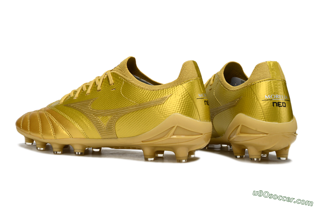 Mizuno Morelia Neo 4 FG Firm Ground Soccer Cleats - Gold/Metallic Gold/Shiny Gold 4