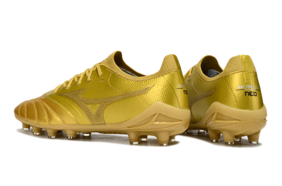 Mizuno Morelia Neo 4 FG Firm Ground Soccer Cleats - Gold/Metallic Gold/Shiny Gold